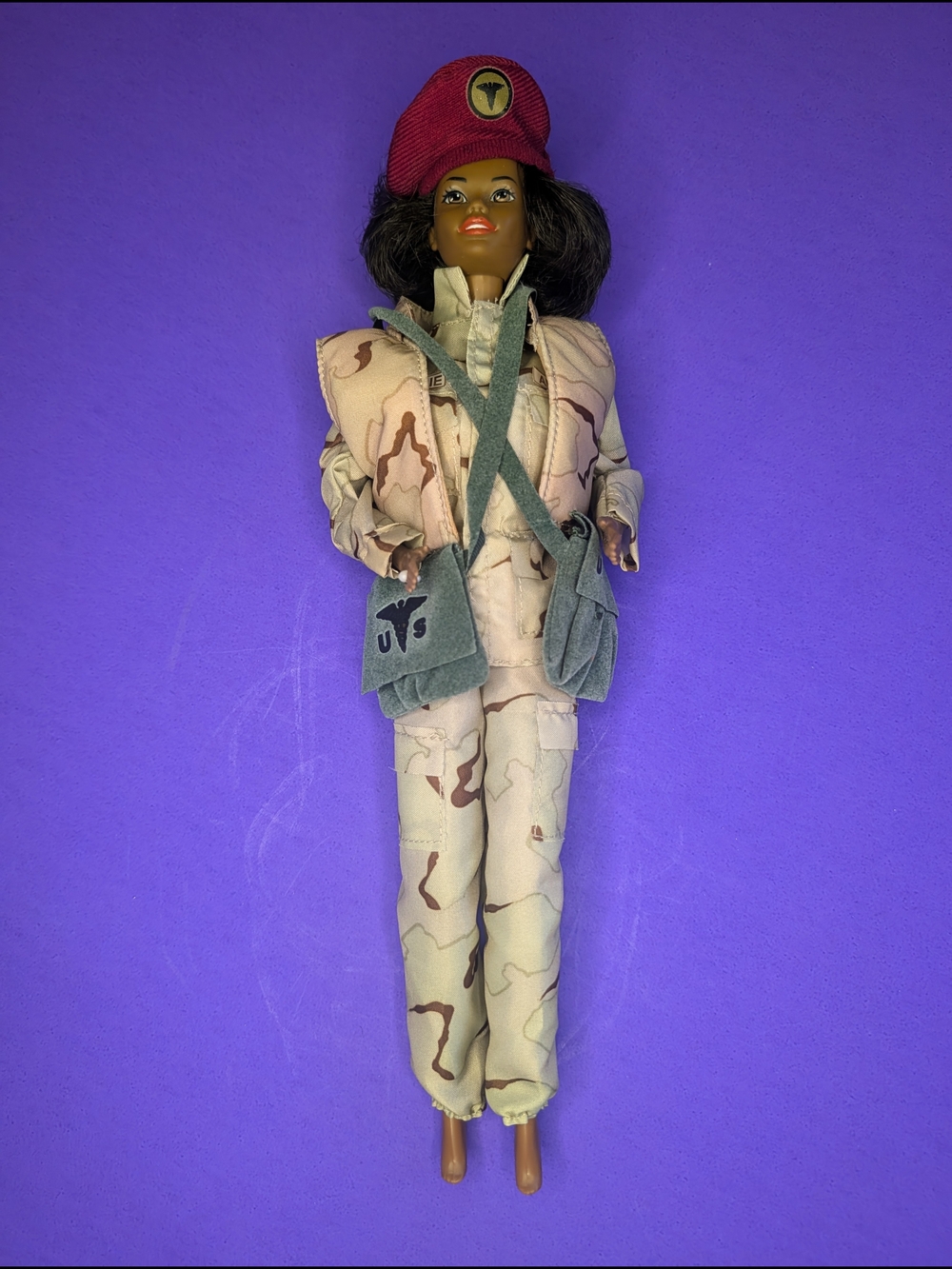 Barbie Stars'n Stripes Rendezvous W/ Destiny 1992 Army African American No Boots